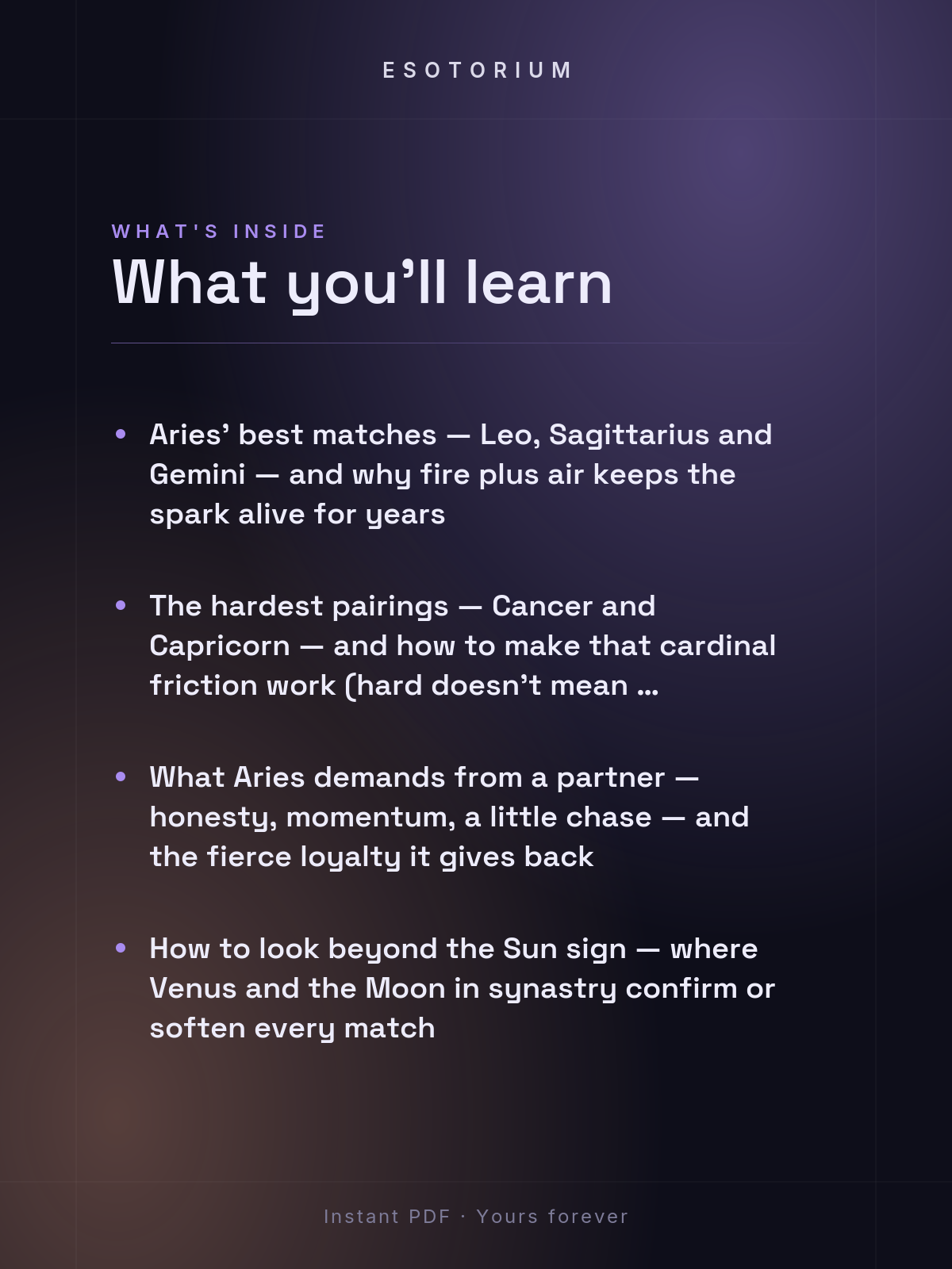 Aries Compatibility — Best & Worst Matches — What's inside