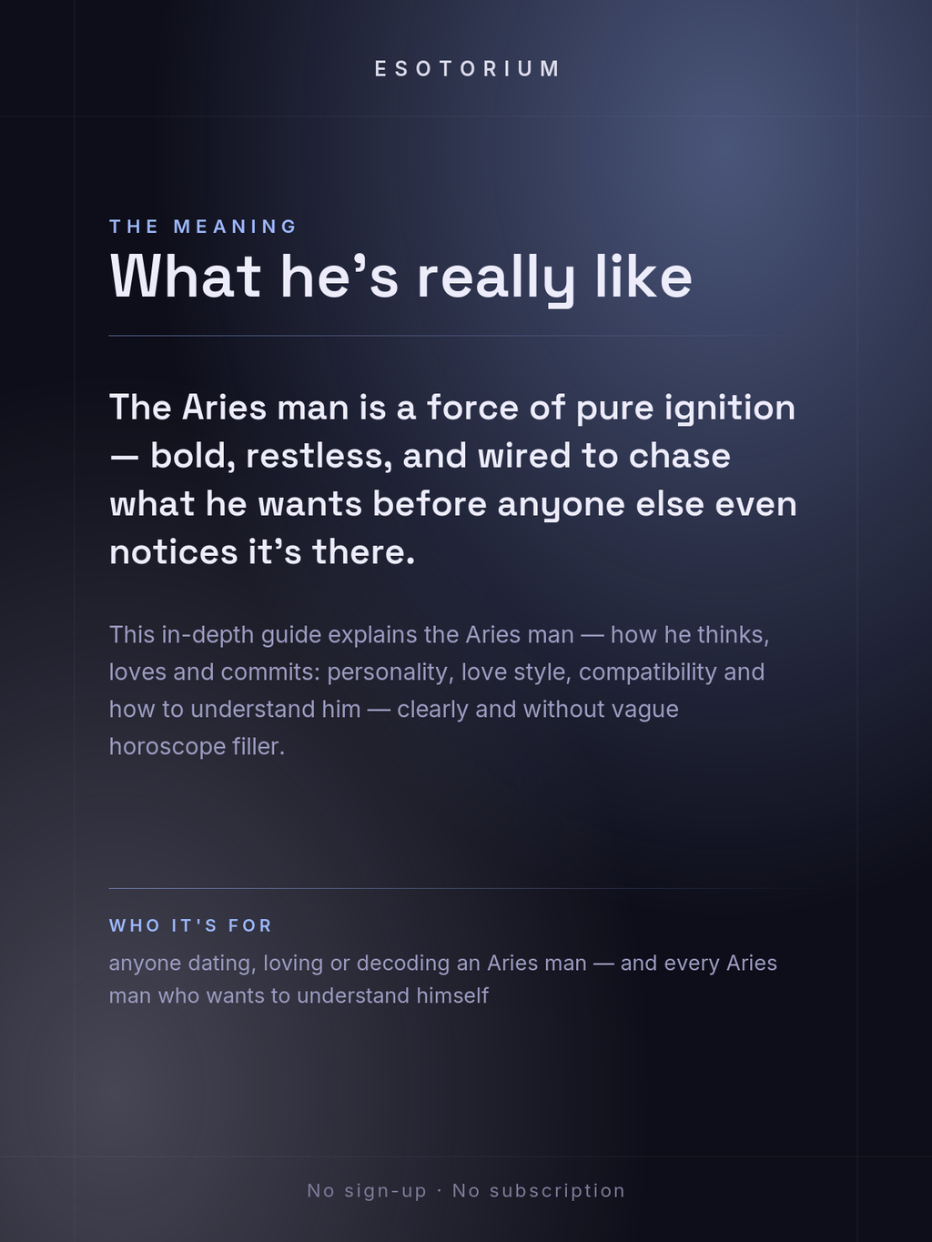 The Aries Man — Personality, Love & Compatibility — what it means