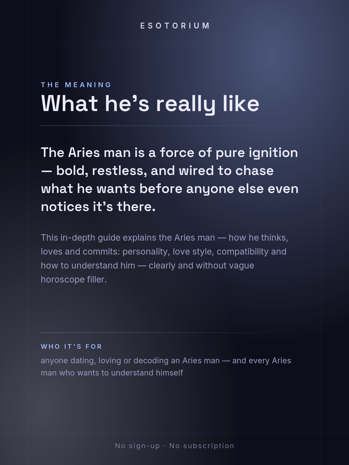 The Aries Man — Personality, Love & Compatibility — what it means