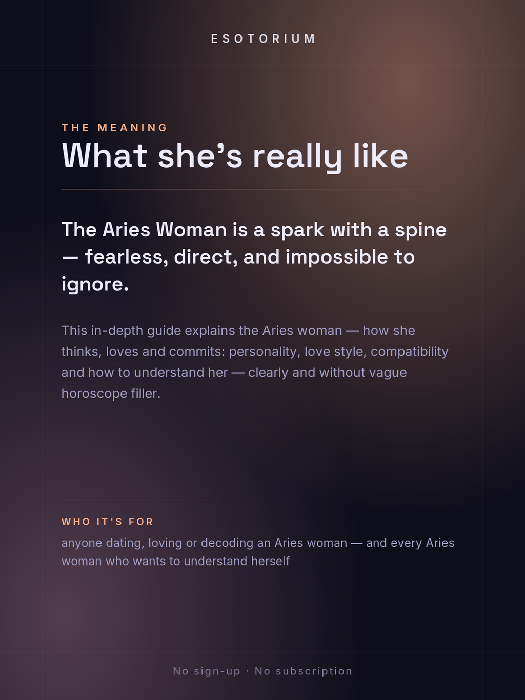 The Aries Woman — Personality, Love & Compatibility — what it means