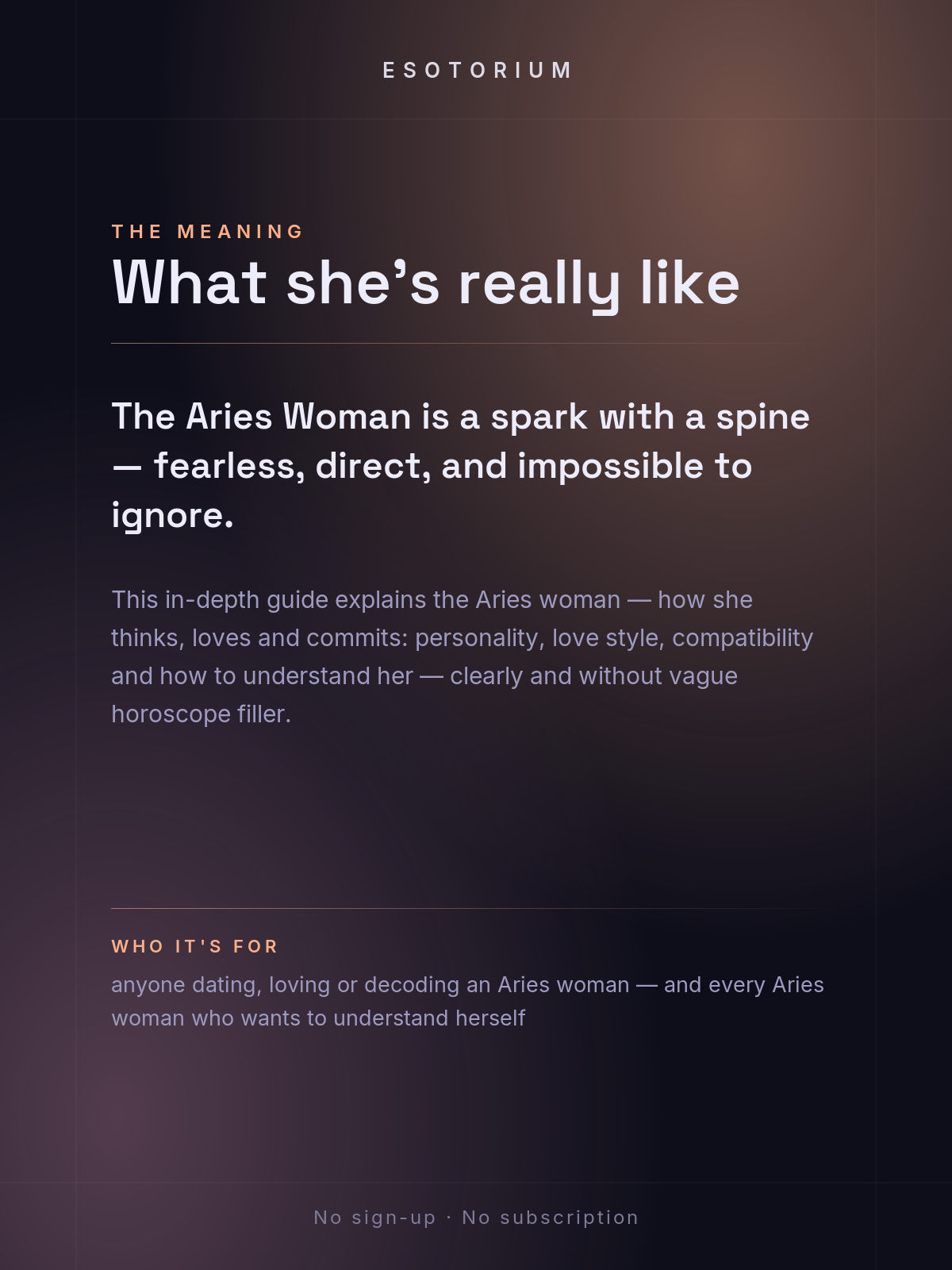 The Aries Woman — Personality, Love & Compatibility — what it means