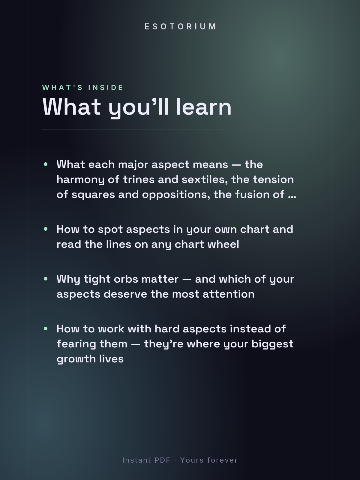 Astrological Aspects Decoded — Conjunctions to Oppositions — What's inside