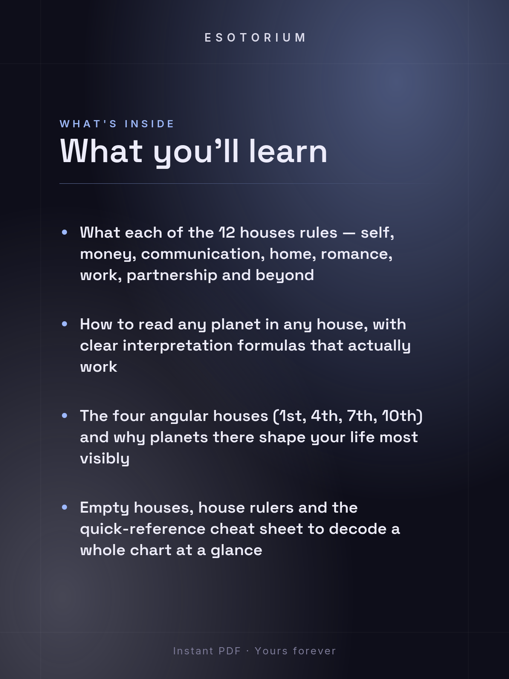 The 12 Astrological Houses — Full Reference Guide — What's inside