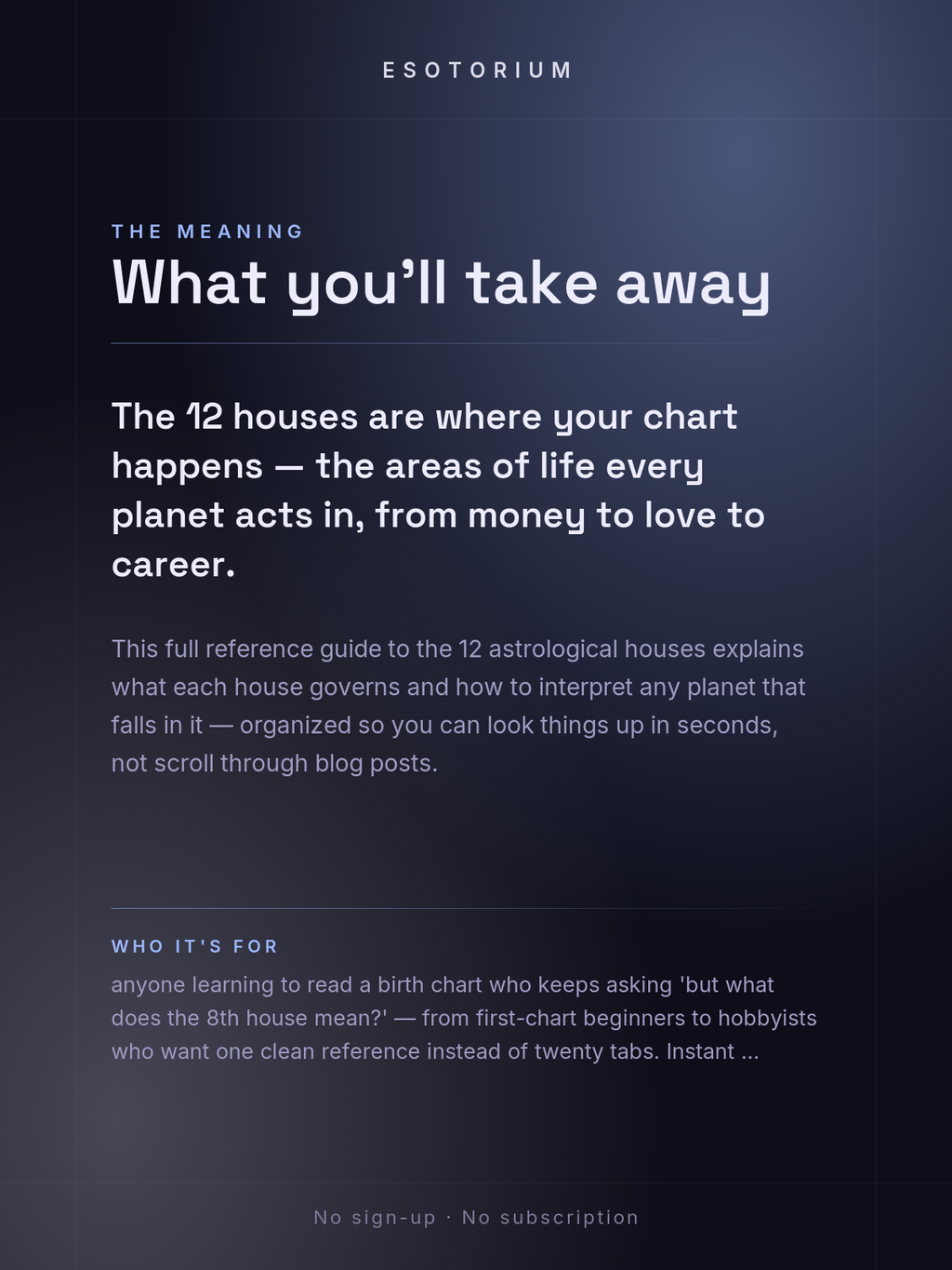 The 12 Astrological Houses — Full Reference Guide — What it means