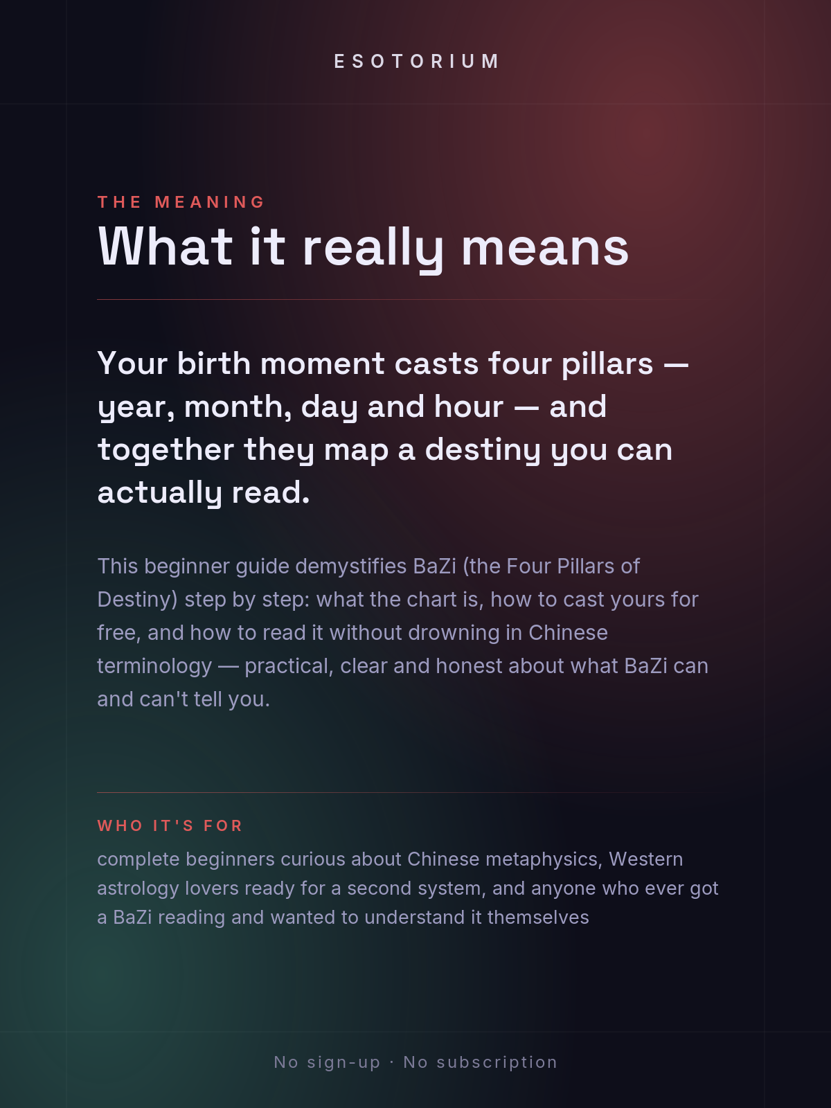 BaZi for Beginners — Read Your Four Pillars — what it means