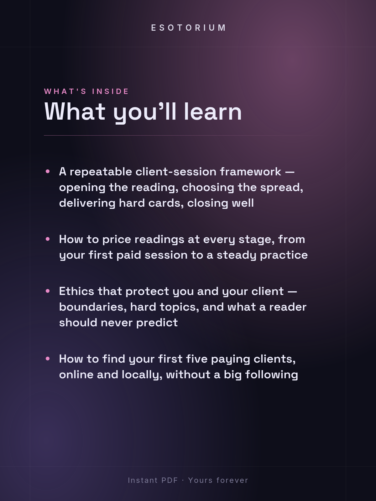 Become a Tarot Reader — Build a Paid Practice — What's inside