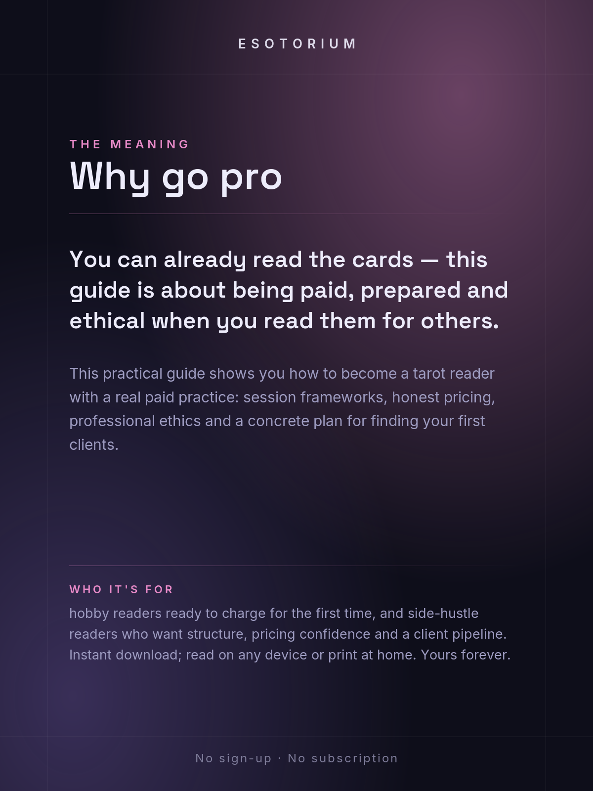 Become a Tarot Reader — Build a Paid Practice — Who it's for