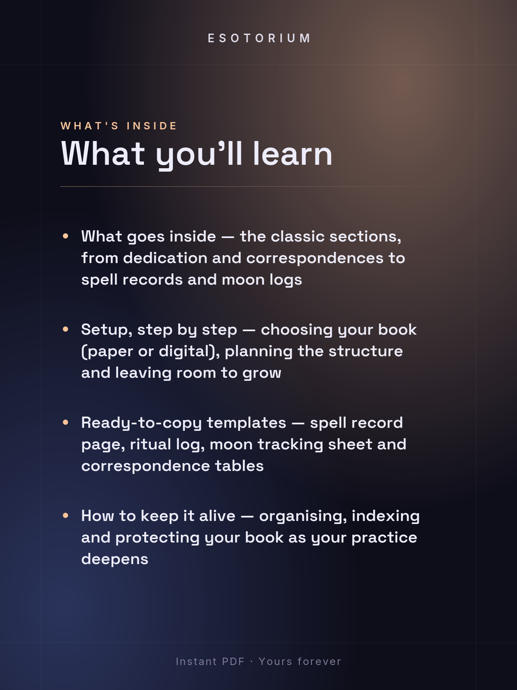 Your First Book of Shadows — Setup & Templates — what you'll learn