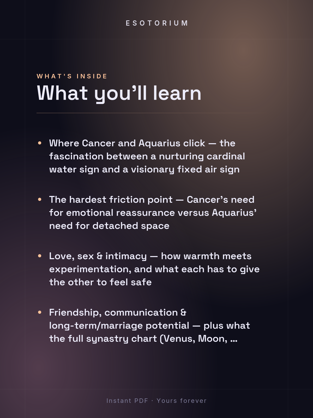 Cancer and Aquarius Compatibility — Love, Sex & Friendship — What's inside