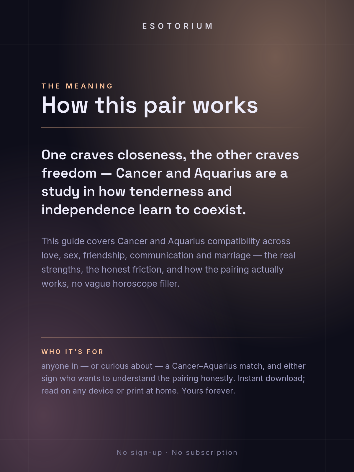 Cancer and Aquarius Compatibility — Love, Sex & Friendship — What it means