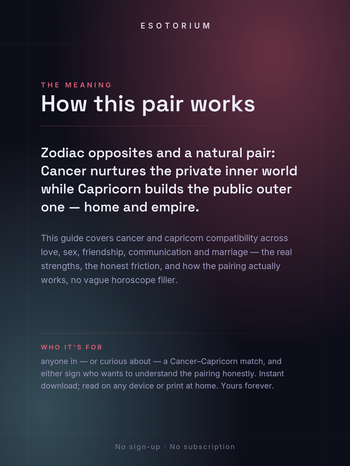 Cancer and Capricorn Compatibility — Love, Sex & Friendship — What it means
