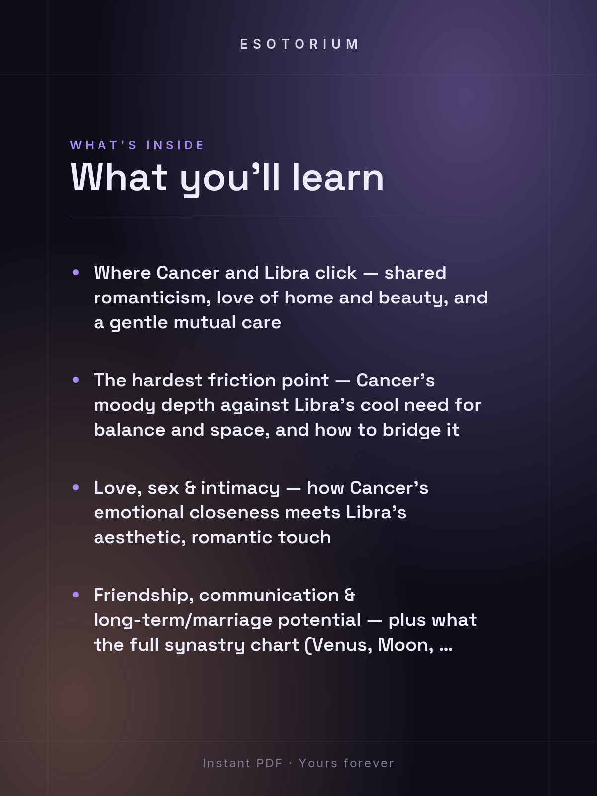 Cancer and Libra Compatibility — Love, Sex & Friendship — What's inside