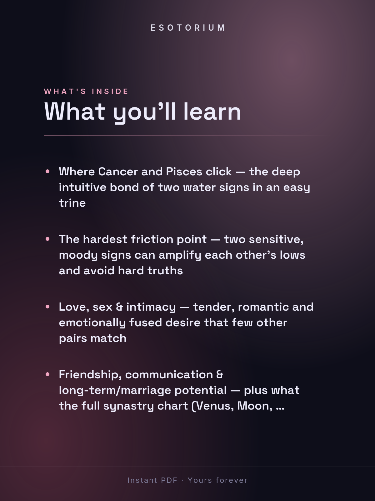 Cancer and Pisces Compatibility — Love, Sex & Friendship — What's inside