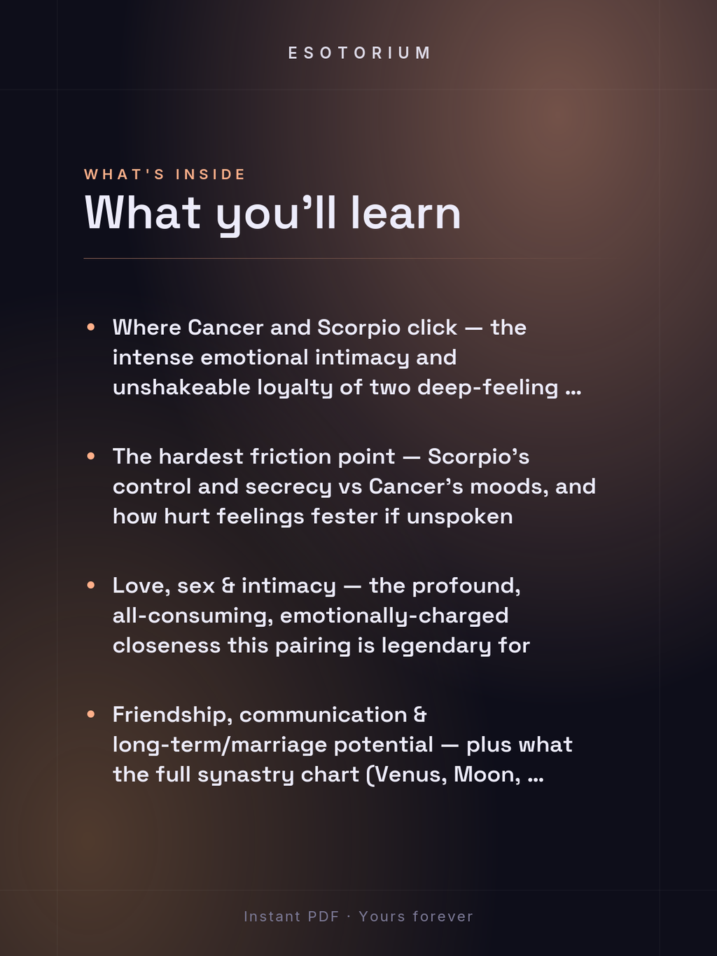 Cancer and Scorpio Compatibility — Love, Sex & Friendship — What's inside