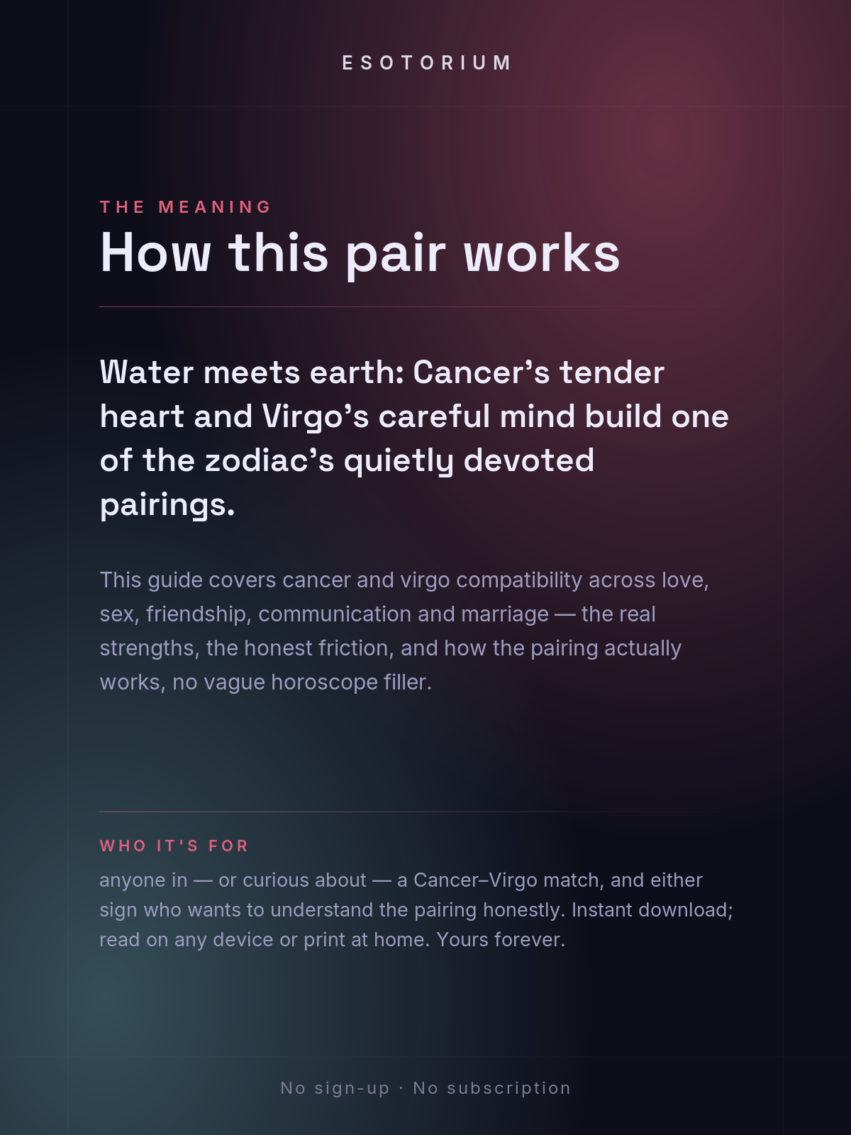 Cancer and Virgo Compatibility — Love, Sex & Friendship — What it means