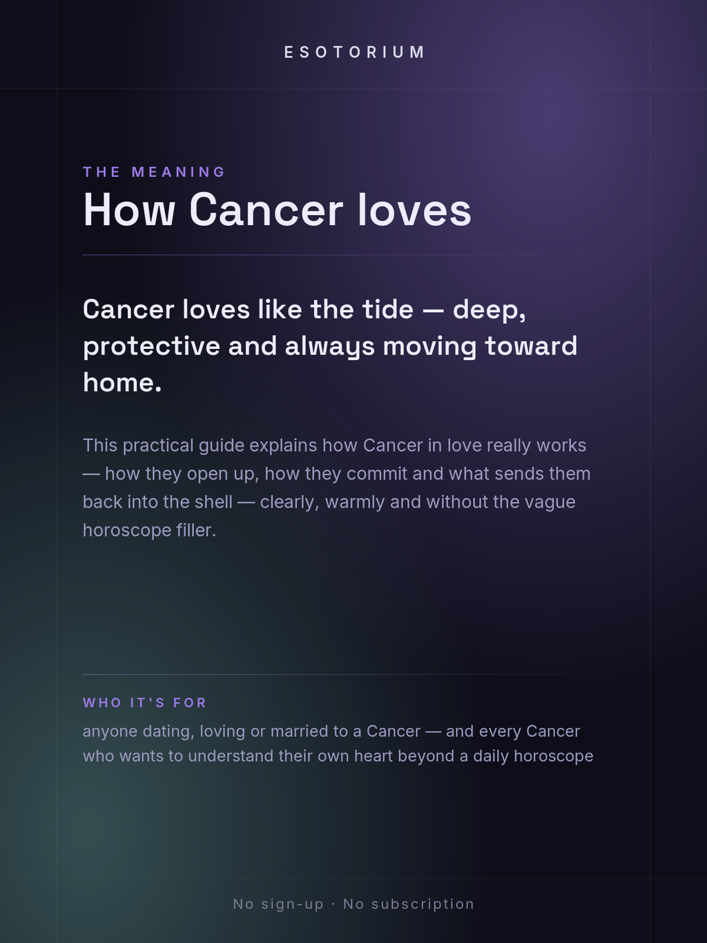 Cancer in Love & Relationships — what it means