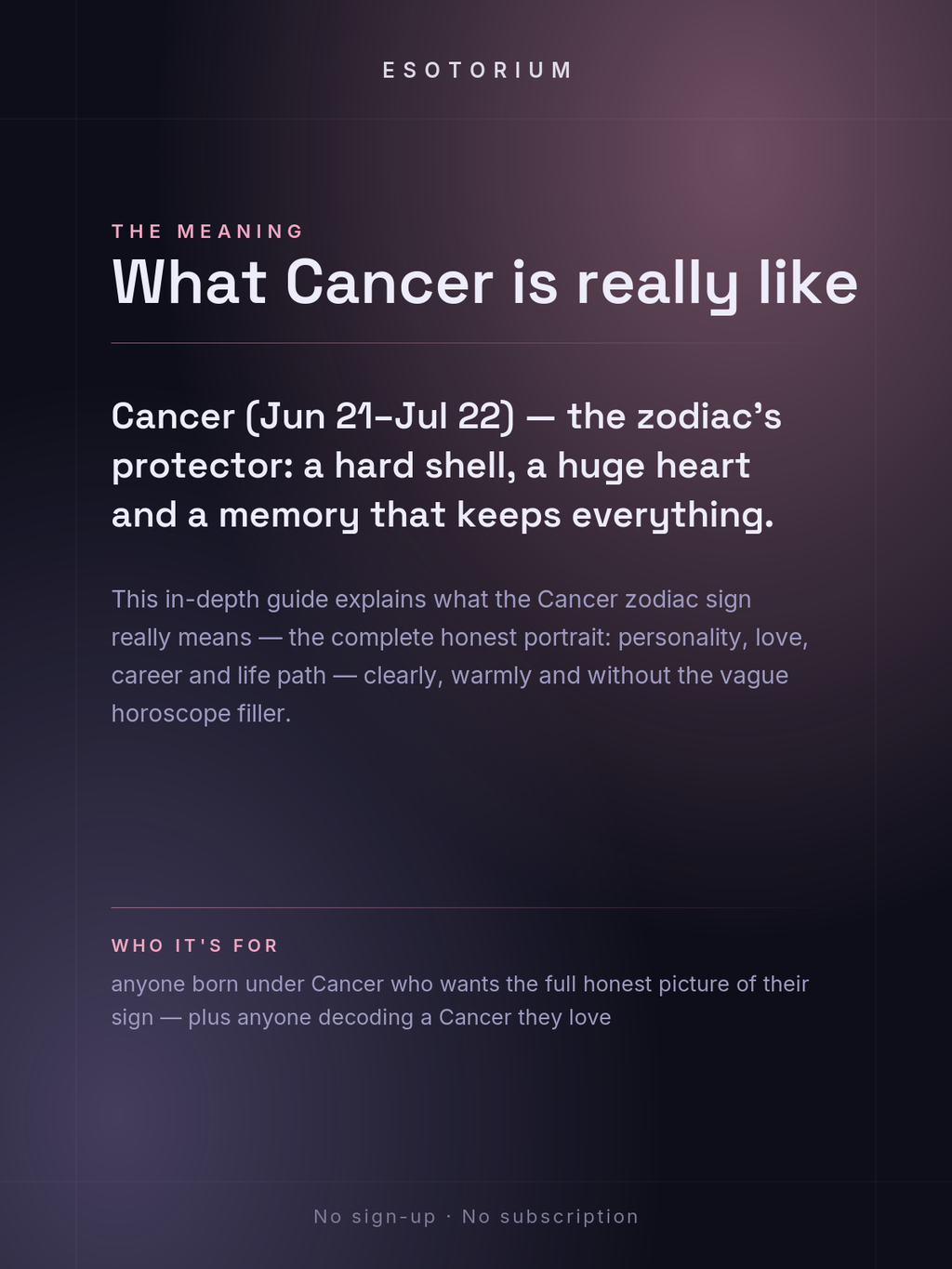 Cancer Zodiac Sign — Complete Personality Guide — what it means