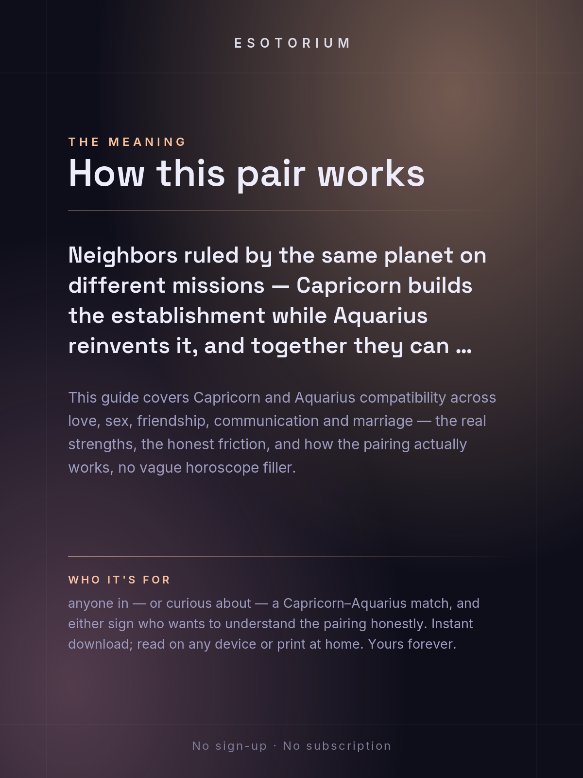 Capricorn and Aquarius Compatibility — Love, Sex & Friendship — What it means