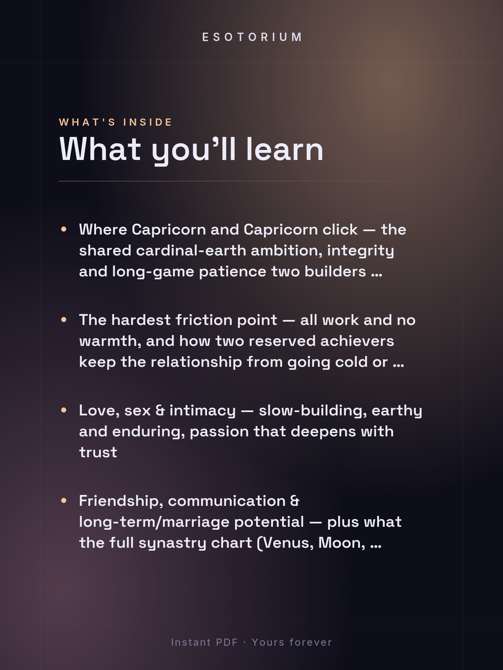 Capricorn and Capricorn Compatibility — Love, Sex & Friendship — What's inside