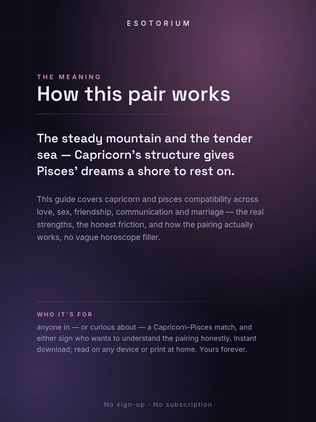 Capricorn and Pisces Compatibility — Love, Sex & Friendship — What it means