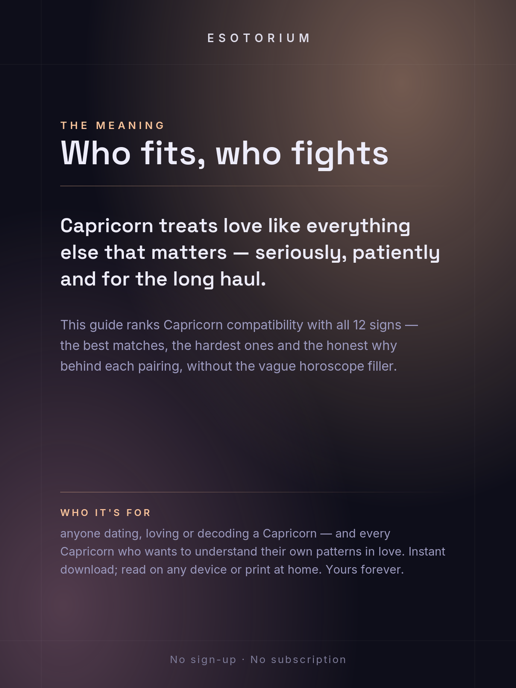 Capricorn Compatibility — Best & Worst Matches — What it means