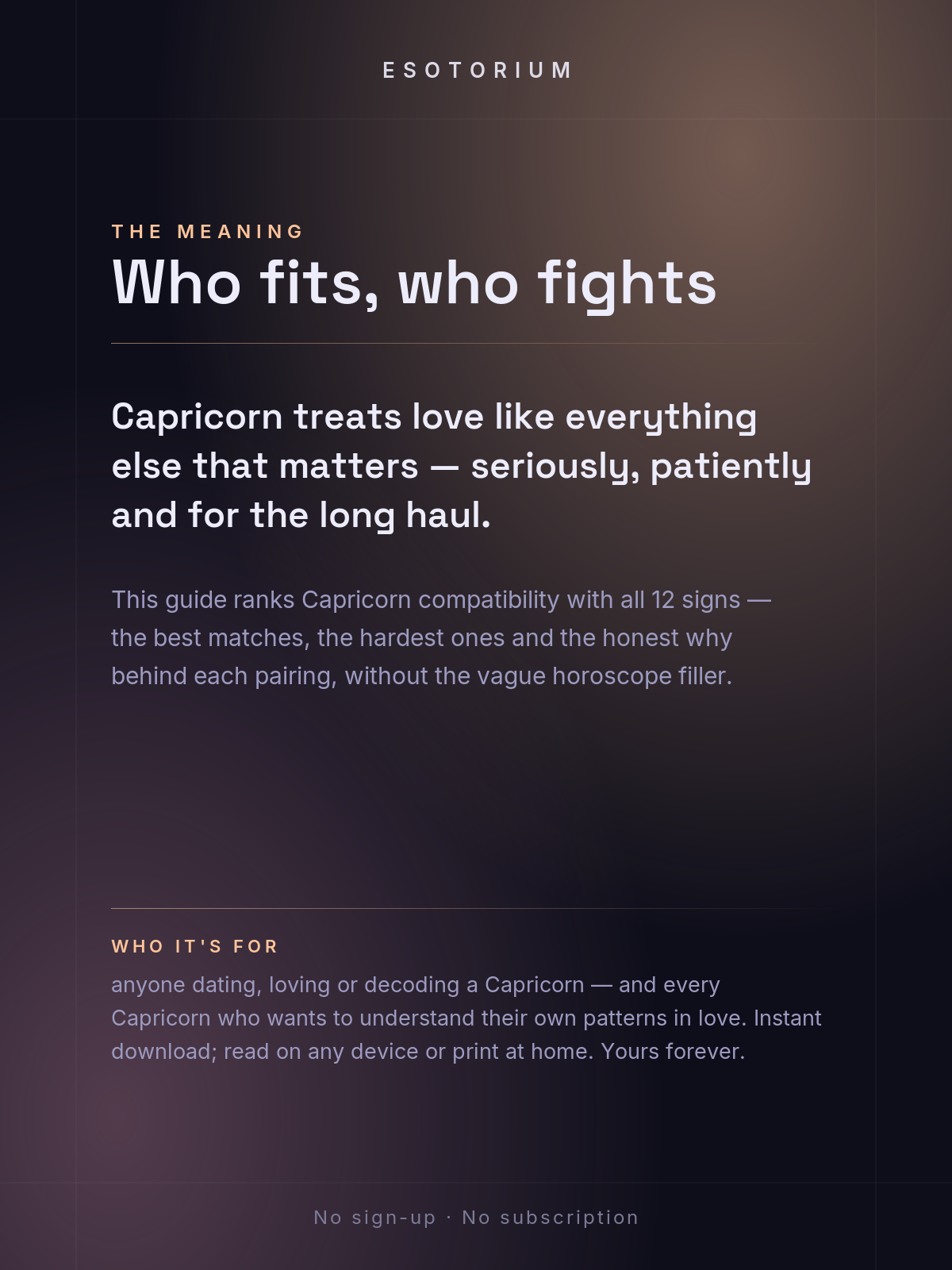 Capricorn Compatibility — Best & Worst Matches — What it means