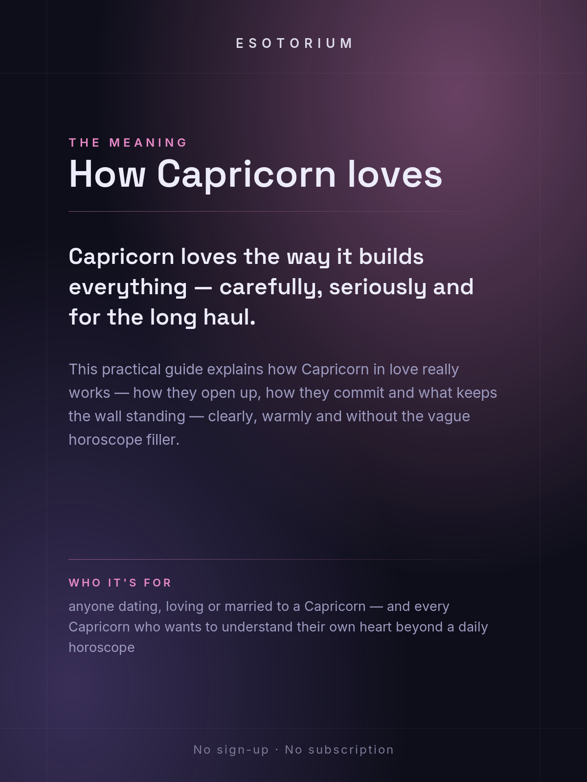 Capricorn in Love & Relationships — what it means