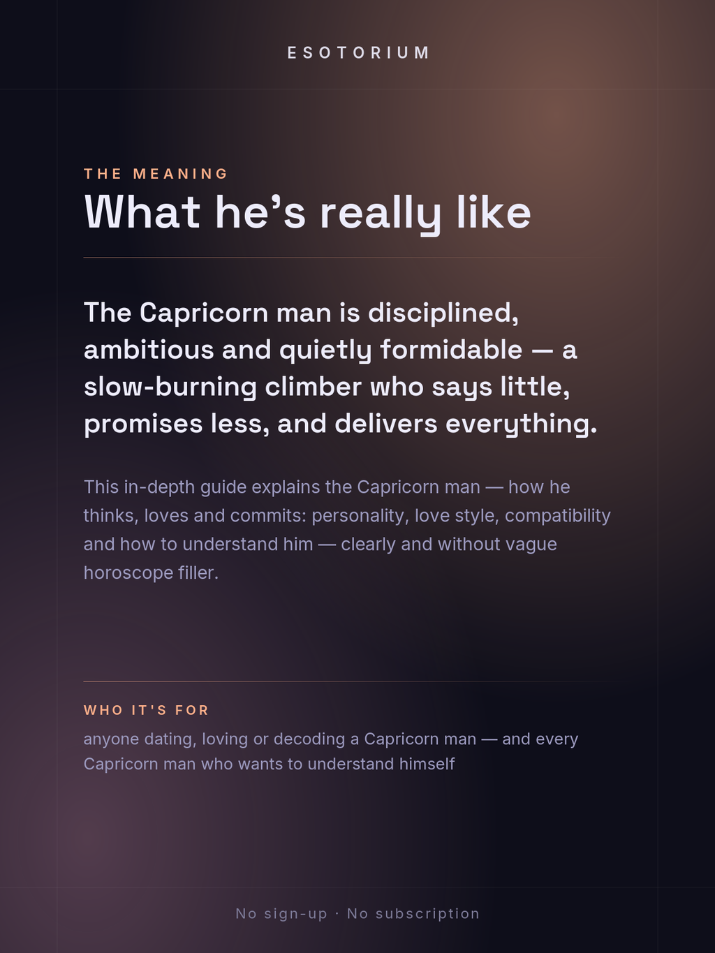 The Capricorn Man — Personality, Love & Compatibility — what it means