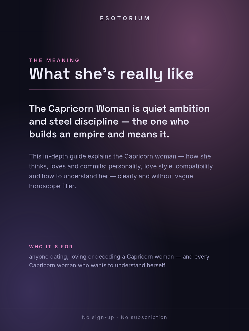 The Capricorn Woman — Personality, Love & Compatibility — what it means