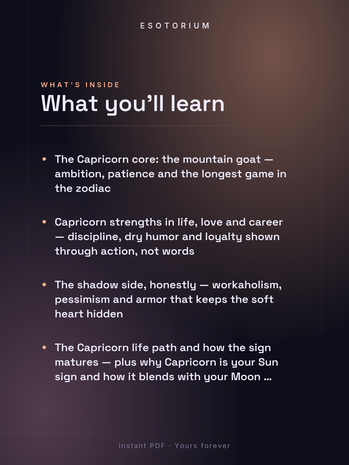 Capricorn Zodiac Sign — Complete Personality Guide — what you'll learn