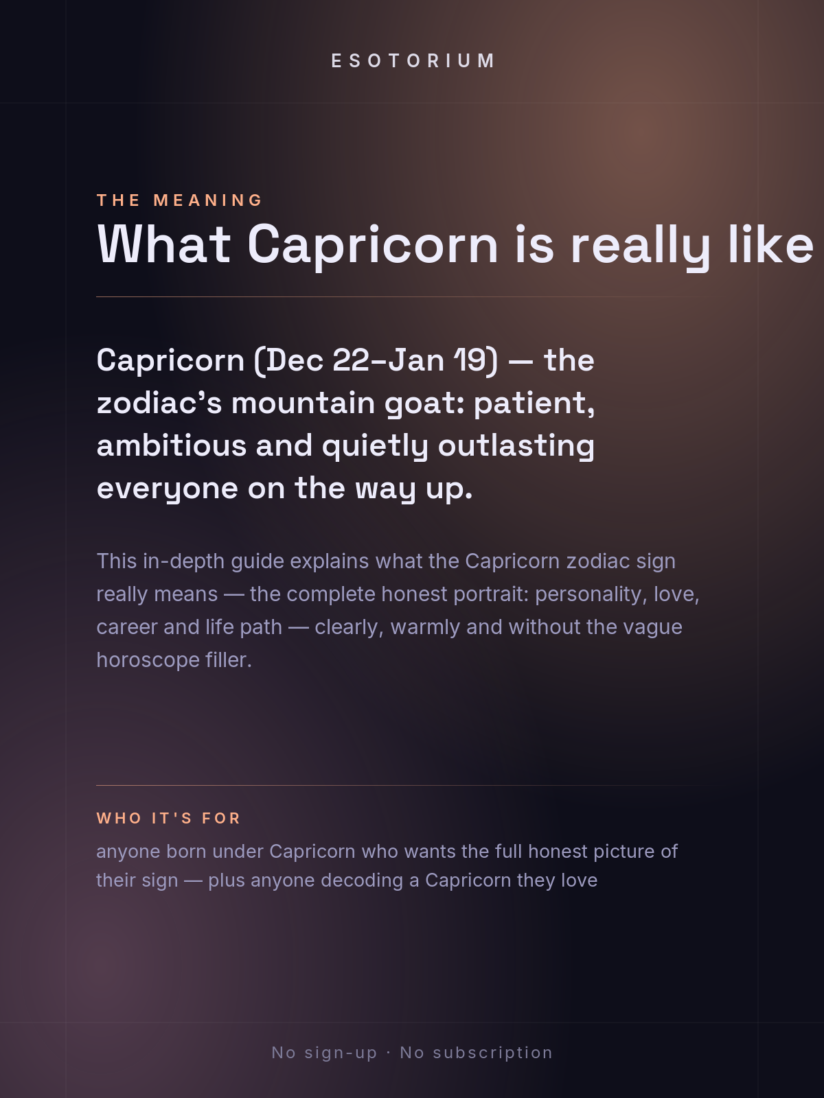 Capricorn Zodiac Sign — Complete Personality Guide — what it means