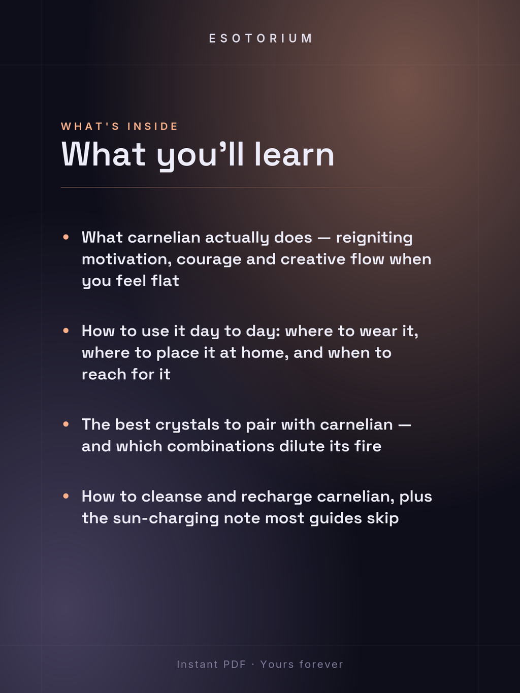 Carnelian — Meaning, Uses & Healing Properties — what you'll learn