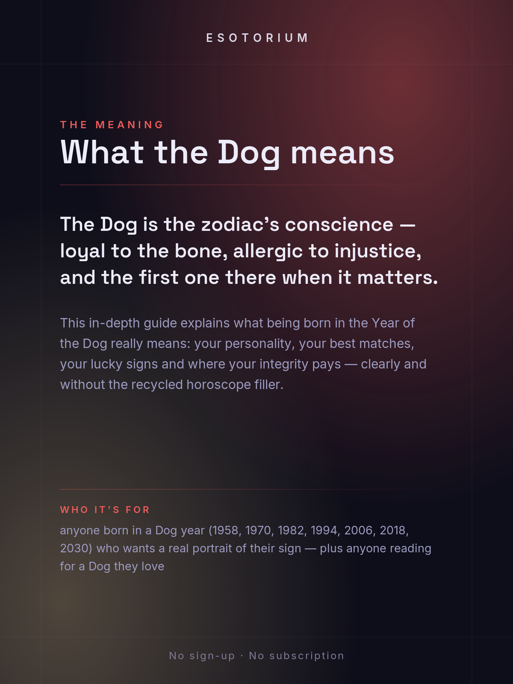 Year of the Dog — Personality & Destiny — what it means