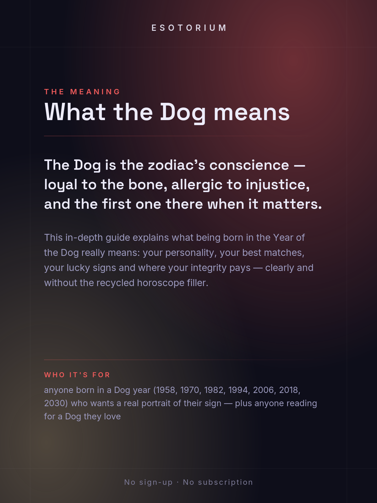 Year of the Dog — Personality & Destiny — what it means