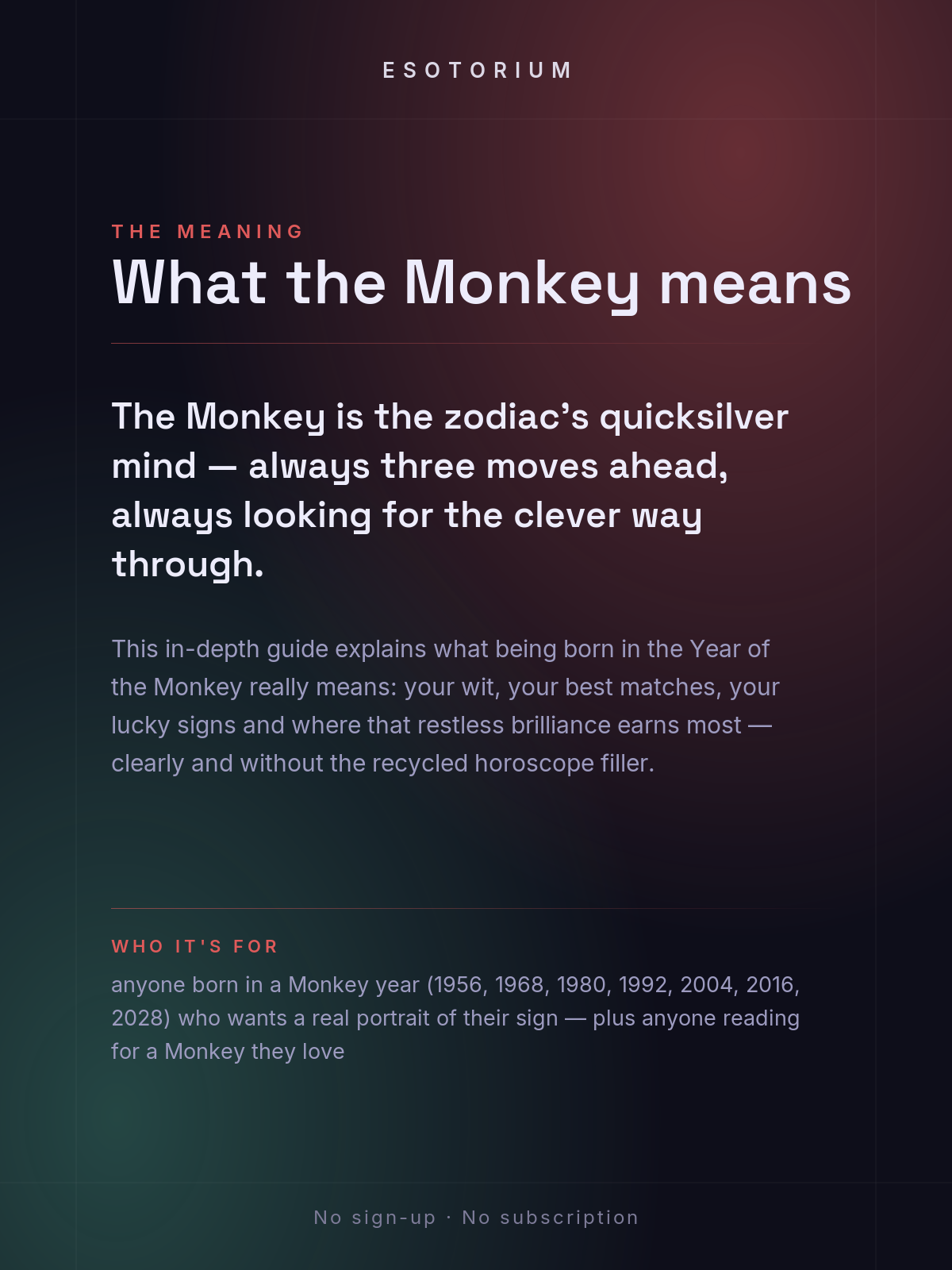 Year of the Monkey — Personality & Destiny — what it means