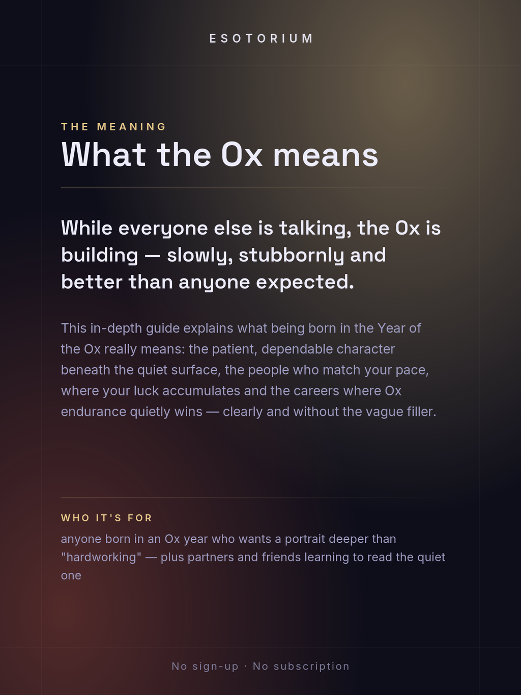 Year of the Ox — Personality & Destiny — what it means