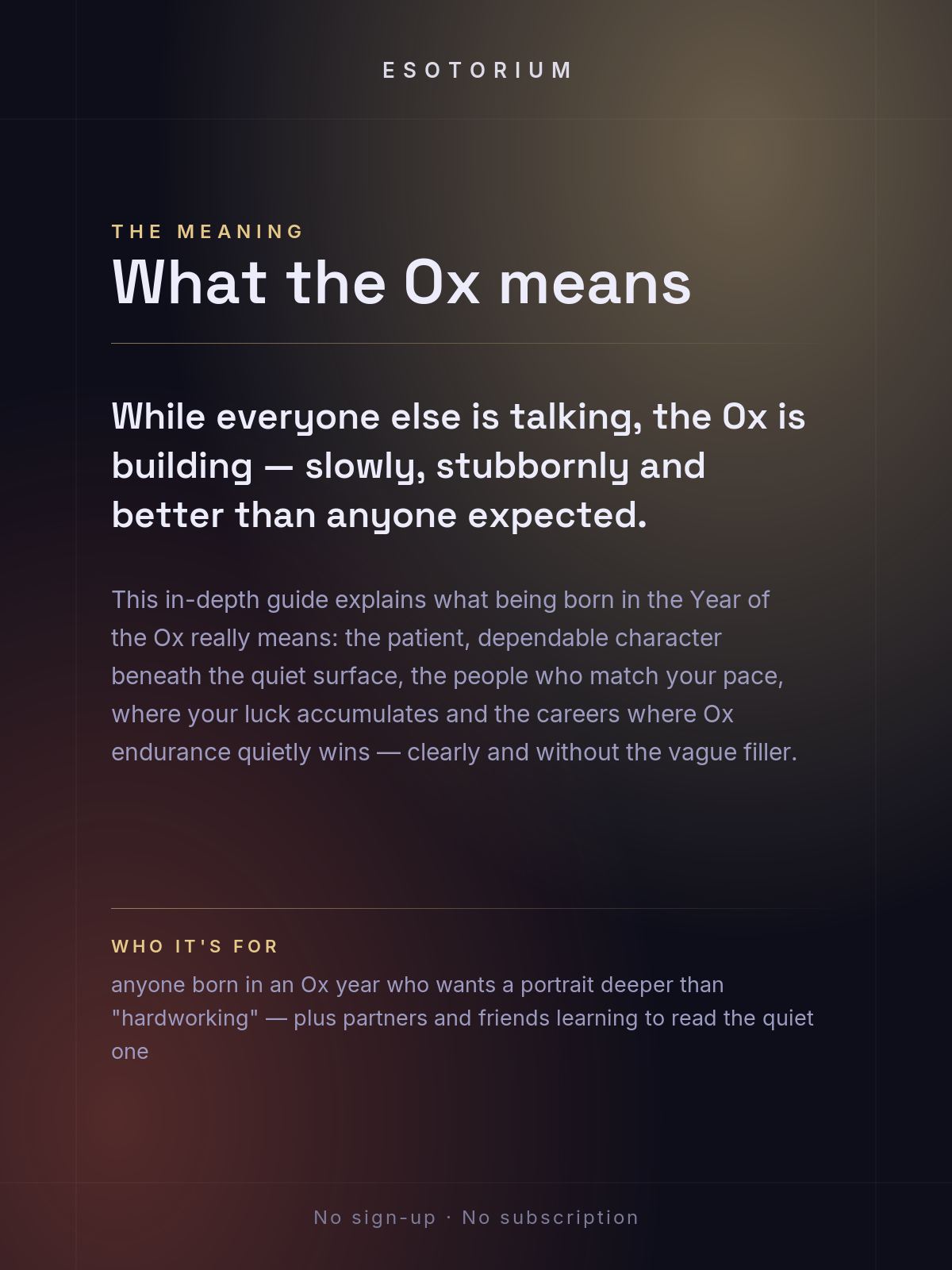 Year of the Ox — Personality & Destiny — what it means