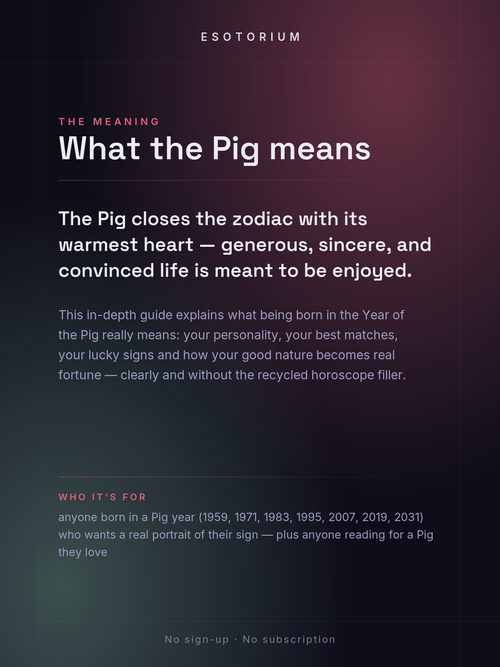 Year of the Pig — Personality & Destiny — what it means