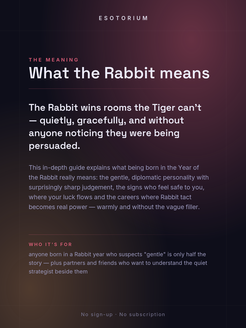 Year of the Rabbit — Personality & Destiny — what it means