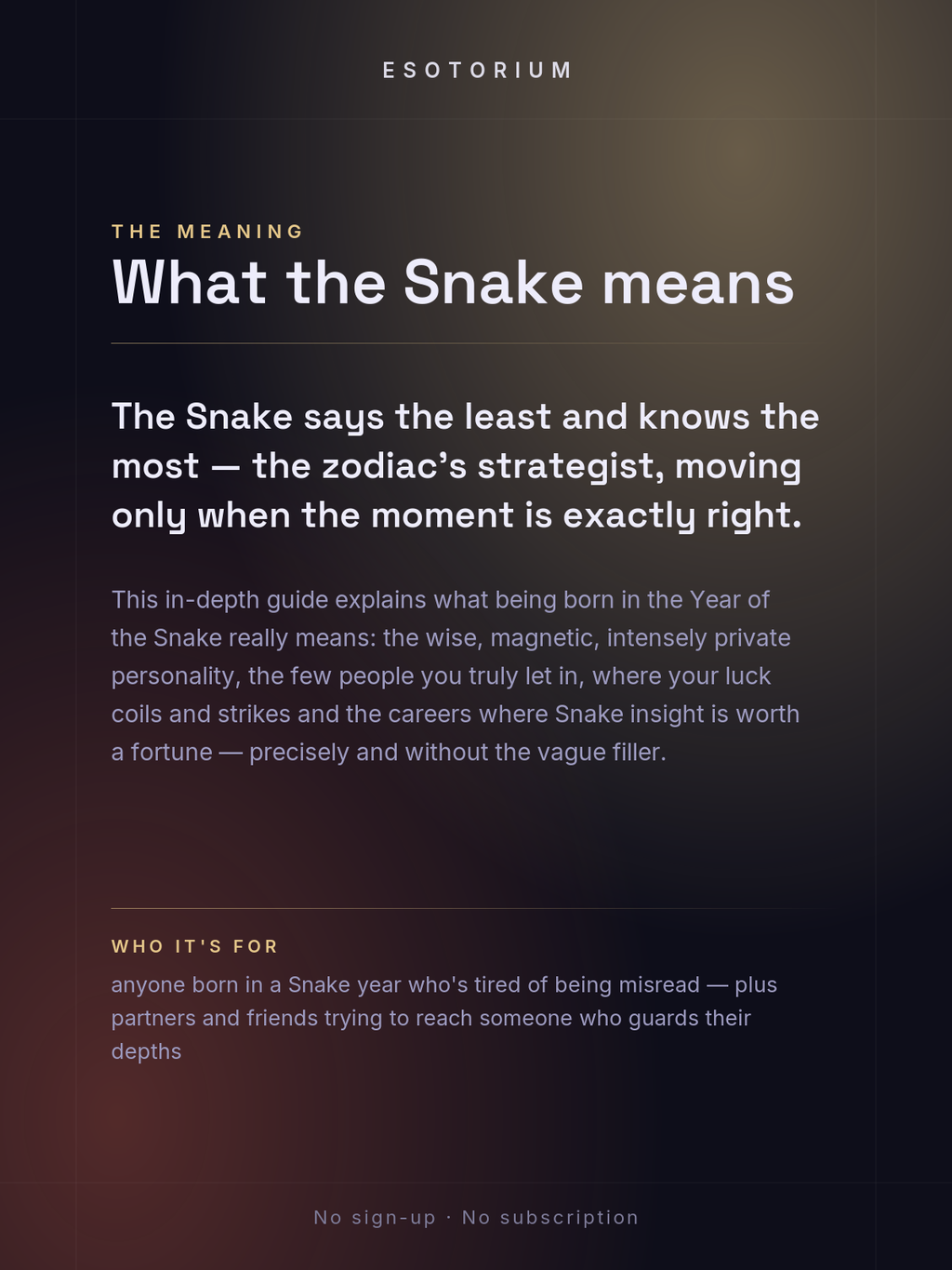 Year of the Snake — Personality & Destiny — what it means