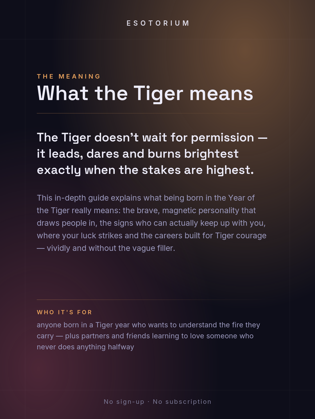 Year of the Tiger — Personality & Destiny — what it means