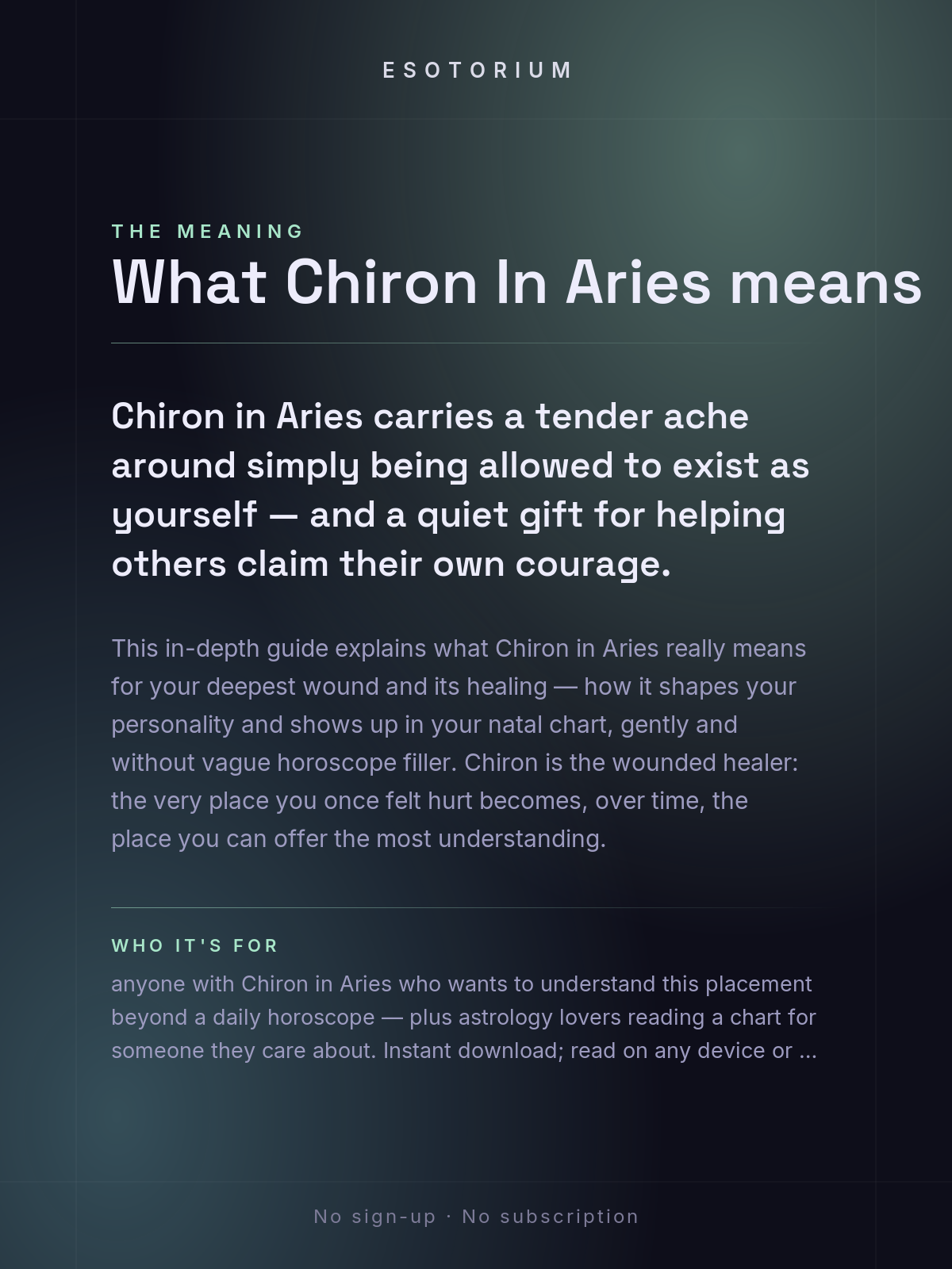 Chiron in Aries — Meaning in Your Birth Chart — What it means