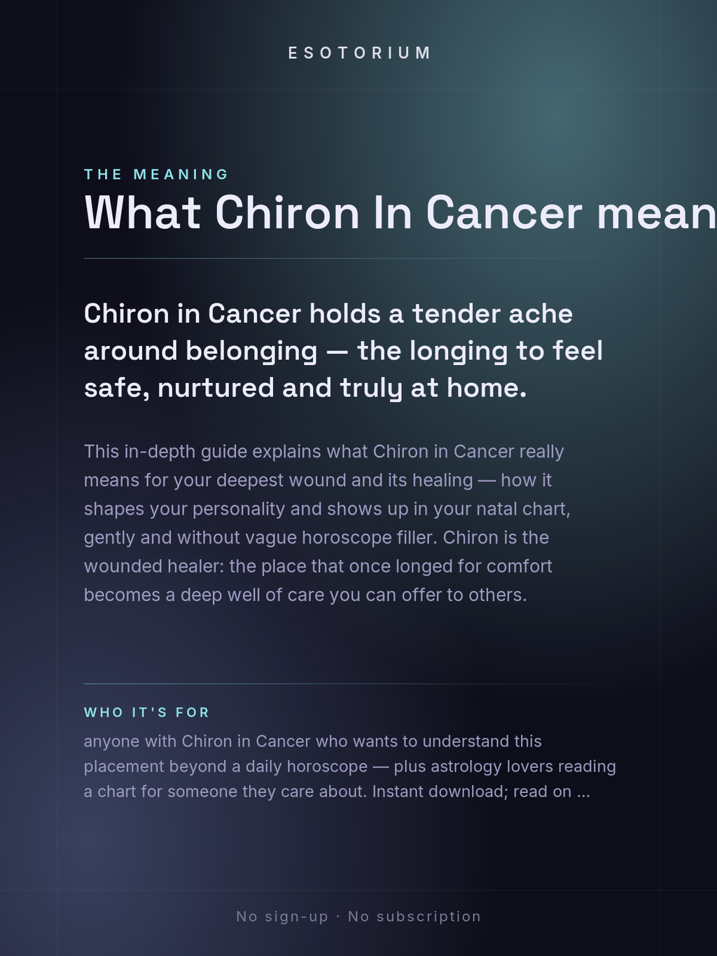 Chiron in Cancer — Meaning in Your Birth Chart — What it means