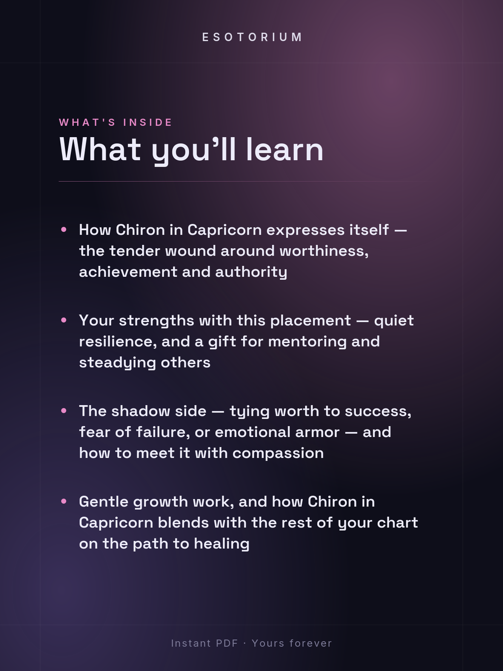 Chiron in Capricorn — Meaning in Your Birth Chart — What's inside