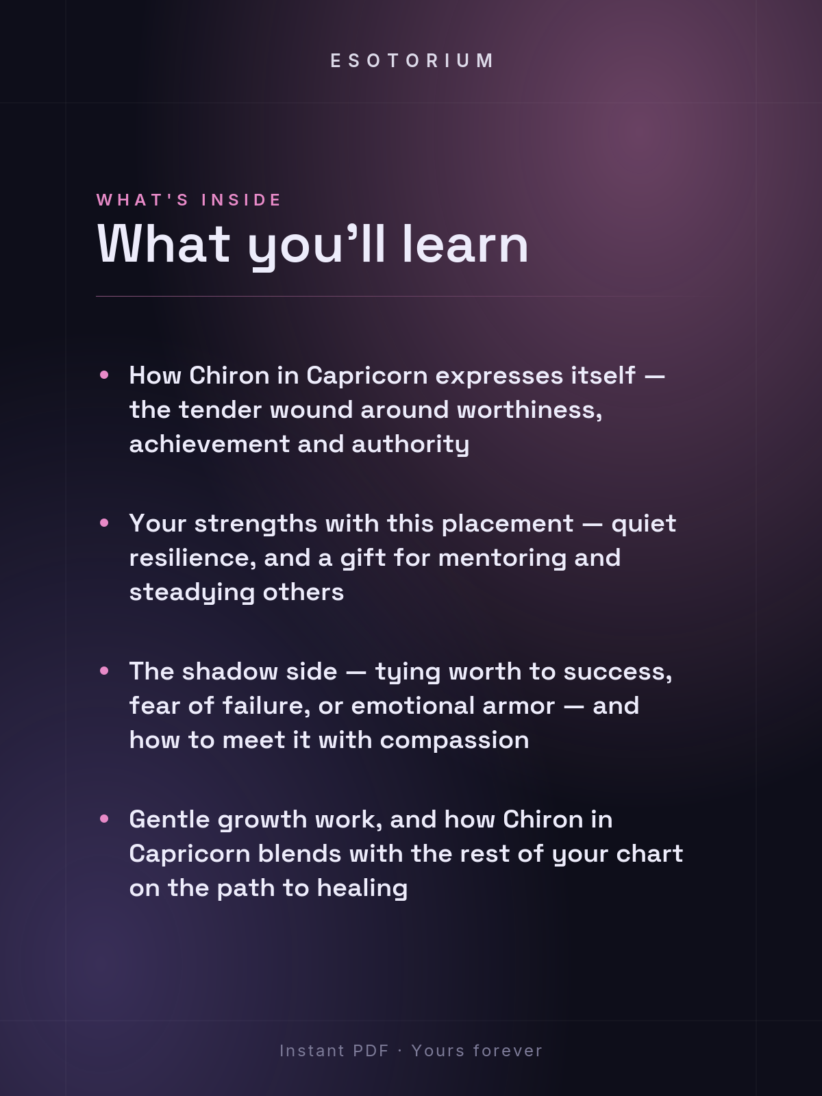 Chiron in Capricorn — Meaning in Your Birth Chart — What's inside