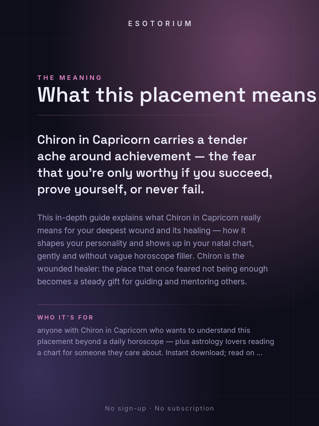 Chiron in Capricorn — Meaning in Your Birth Chart — What it means