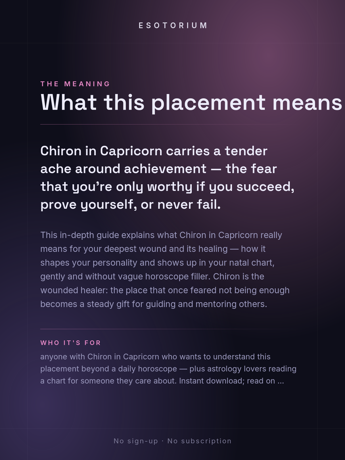 Chiron in Capricorn — Meaning in Your Birth Chart — What it means