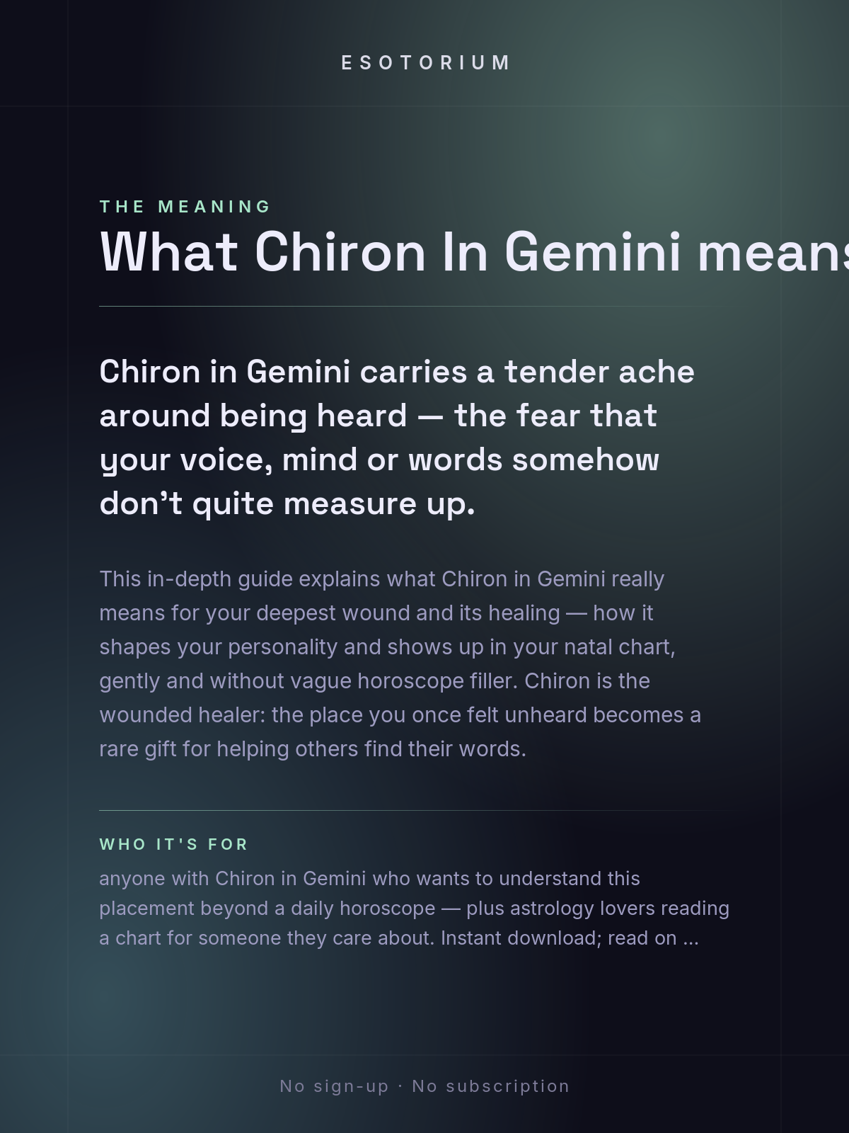 Chiron in Gemini — Meaning in Your Birth Chart — What it means