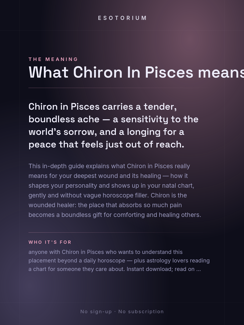 Chiron in Pisces — Meaning in Your Birth Chart — What it means