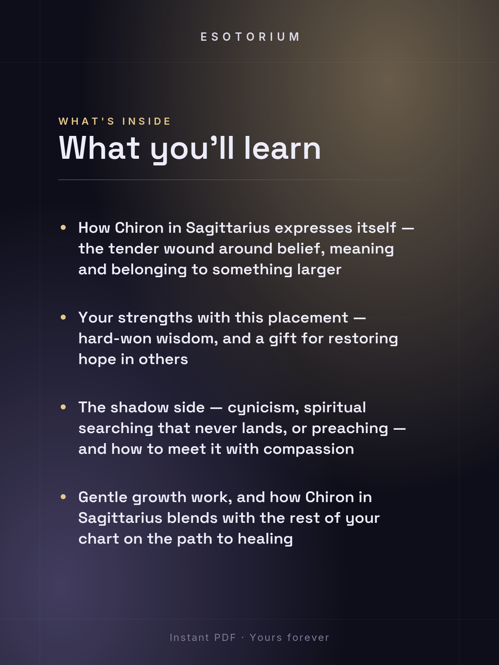 Chiron in Sagittarius — Meaning in Your Birth Chart — What's inside